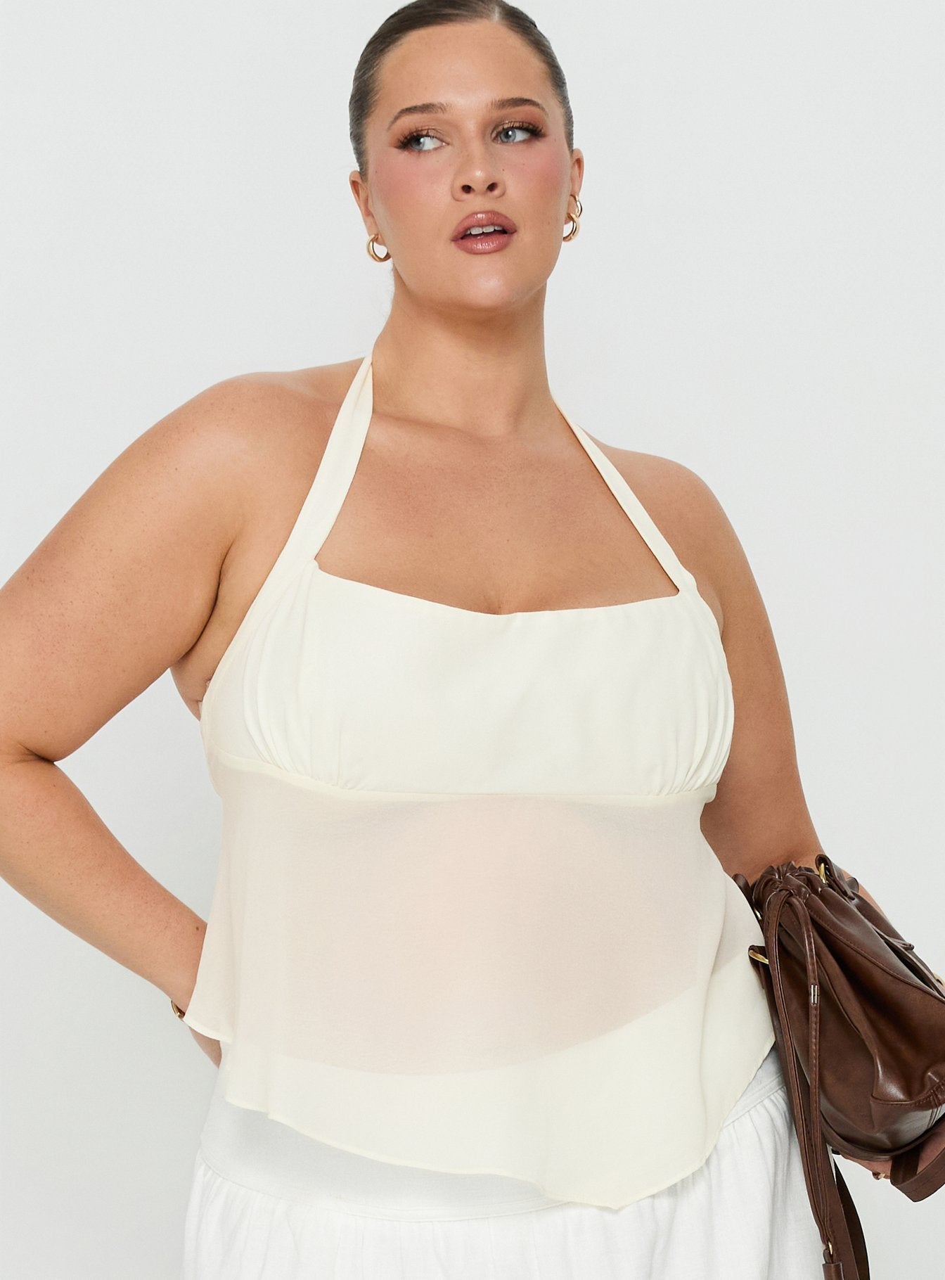 Finesse Halter Top Yellow Curve