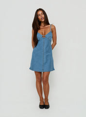 Arwen Denim Mini Dress Light Blue Wash