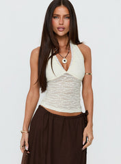 Snowdrift Lace Halter Top Cream