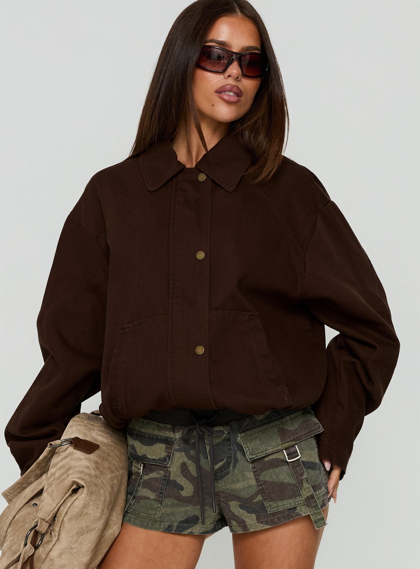 Jaxton Lightweight Denim Jacket Washed Brown