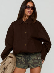 Jaxton Lightweight Denim Jacket Washed Brown