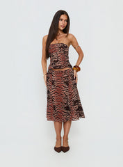 Tipsy Midi Skirt Animal Multi