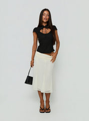 Ambrosea Panelled Midi Skirt Cream