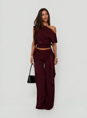 Hadlia Off Shoulder Top Burgundy