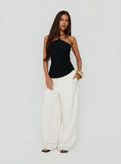 Deia Bead Detail Arrowneck Top Black