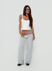 Jetset Pants Grey / Red Stripe