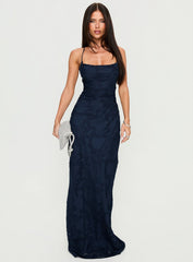 Celena Maxi Dress Navy Burnout Petite