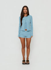 Serafia Button Up Cardigan Blue Stripe