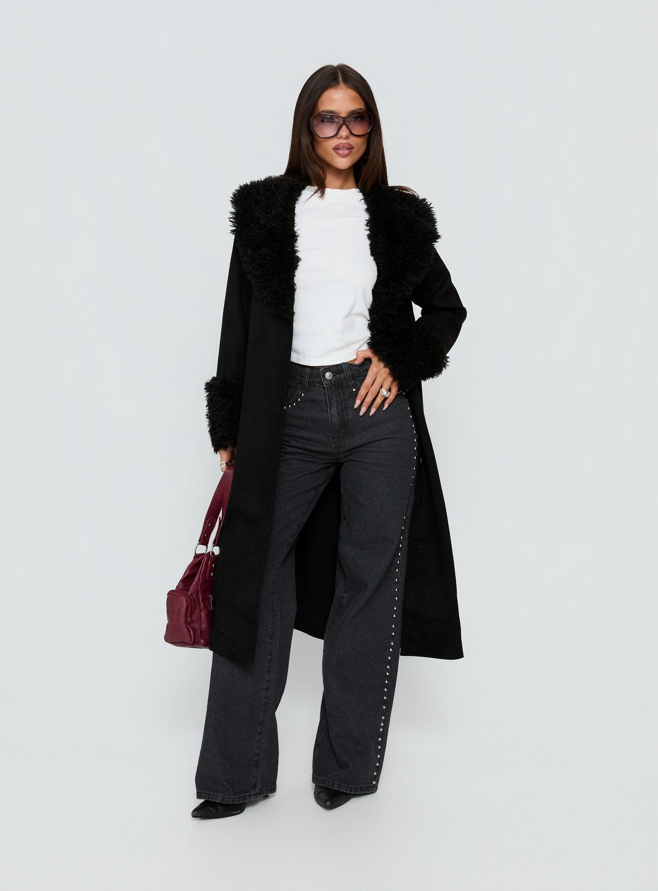 After Party Shearling Jacket Black