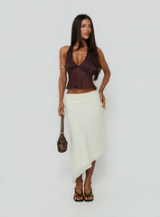 Suella Asymmetrical Midi Skirt Off White