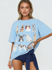 Dog Person Oversized Graphic Tee Washed Blue