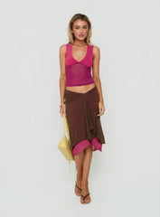 Erinhadi Midi Skirt Brown / Pink
