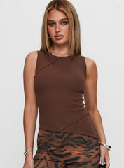 Morganah Aysmmetrical Top Brown