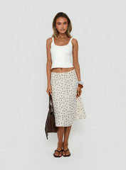 Olila Sequin Midi Skirt White Polka Dot