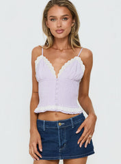 Marigolds Frill Detail Cami Top Purple