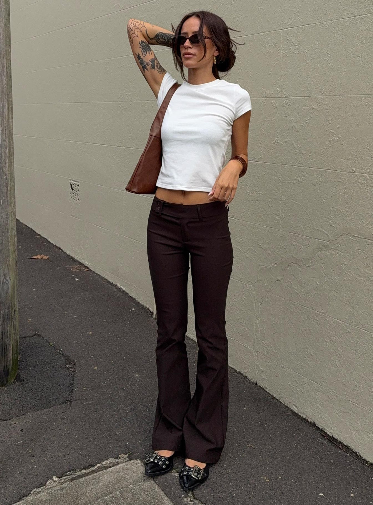 Kinkirk Flared Pants Chocolate Petite