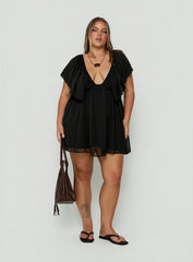 Sun Spirit Plunge Flowy Playsuit Black Curve
