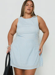 Yumiko Playsuit Blue Stripe Curve