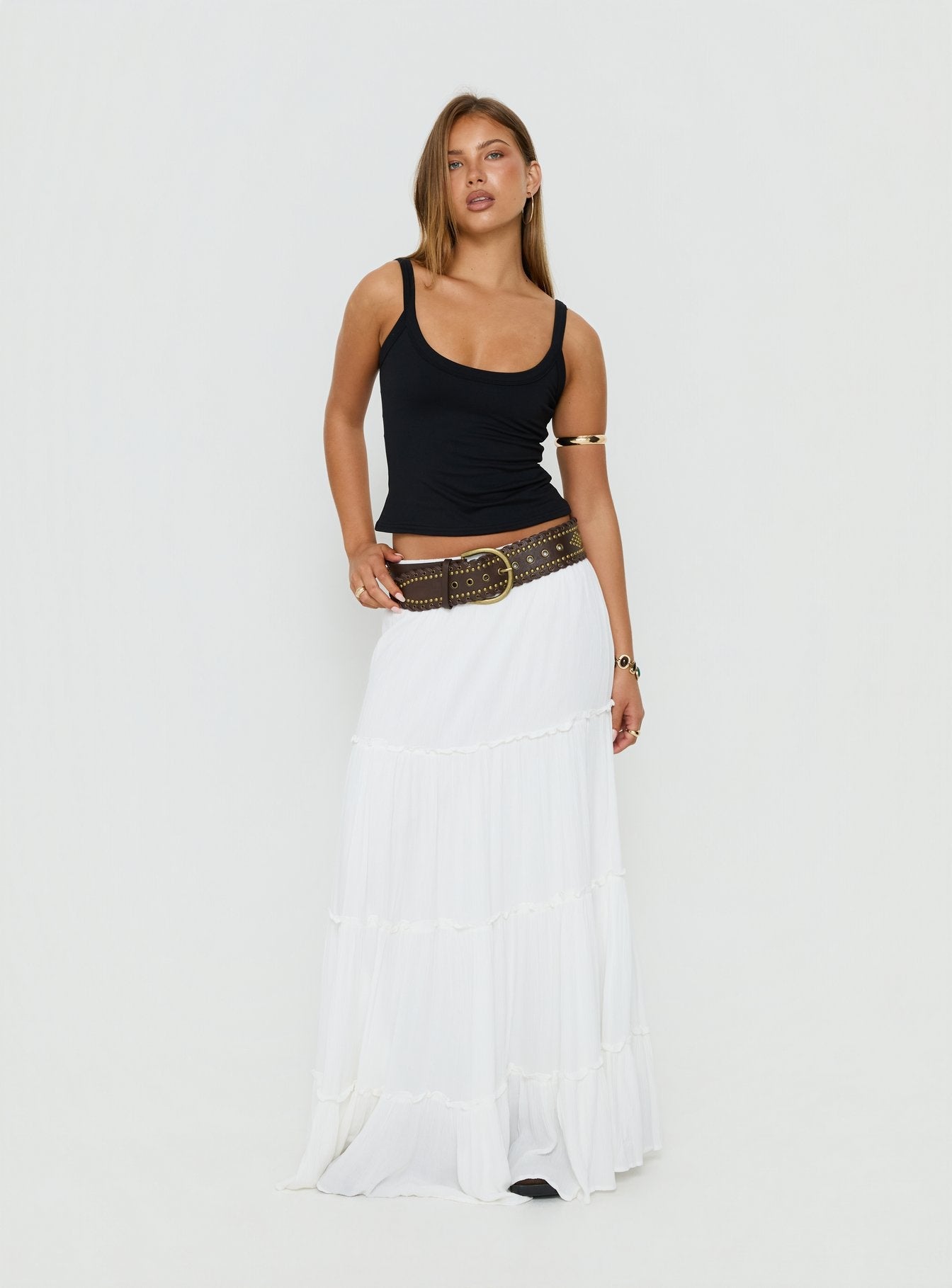 Miriah Maxi Skirt White Petite