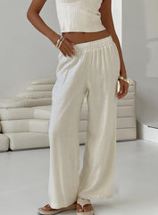 Louis Linen Blend Pants White Petite