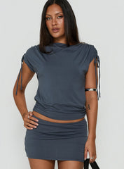 Leeah Backless Top Navy