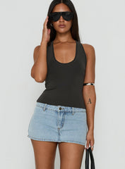 Rhode Denim Mini Skort Light Vintage Blue