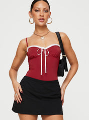 Damsel Bodysuit Burgundy