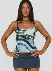 Full Focus Cami Top Blue Butterfly