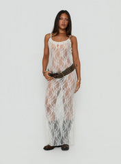 Wall Of Sound Sheer Lace Maxi Dress Antique White