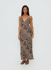 Cherilynn V Neck Maxi Dress Zebra