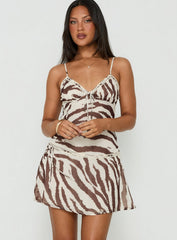 Starsigns Lace V Neck Mini Dress Zebra