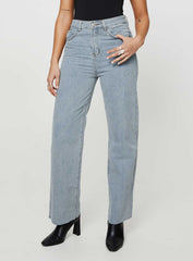 Kalinda High Rise Straight Leg Jeans Blue