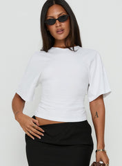 Nakota V Neck Cinched Tee White