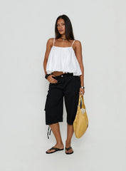 Hudsen Longline Cargo Shorts Washed Black