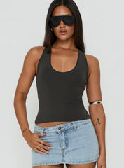 Solanah Knit Tank Top Charcoal