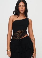 Damarie One Shoulder Top Black