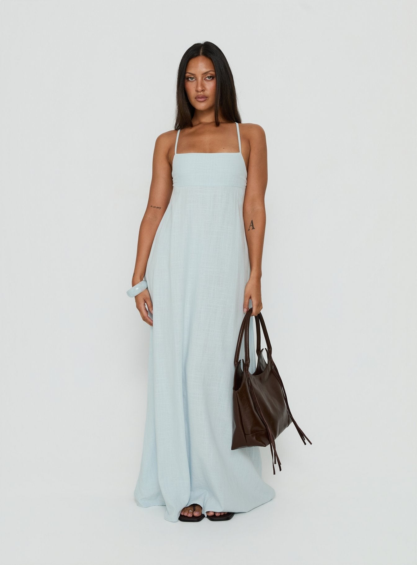 Solie Tie Back Maxi Dress Ice Blue