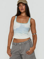 Soft Ember Graphic Tank Top Blue