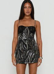 Good To Me Lace Bust Mini Dress Animal