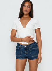 Kirkes Cargo Micro Denim Short Mid Blue Wash