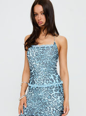 Inner Beauty Top Blue Leopard