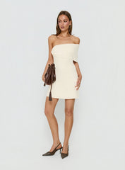 Laurencia One Shoulder Mini Dress Cream