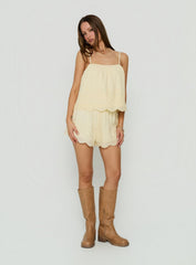 Madison Avenue Embroidered Detail Shorts Yellow