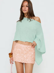 Leslay Sequin Mini Skirt Orange