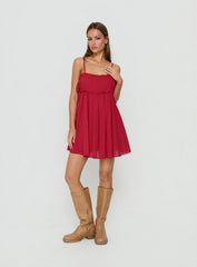 Beya Ruched Bust Mini Dress Red