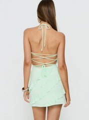 Marinna Halter Ruffle Mini Dress Jelly Mint
