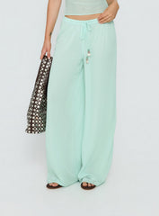 Distinction Chiffon Pants Aqua