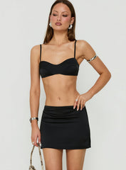 Edeniah Satin Mini Skirt Black