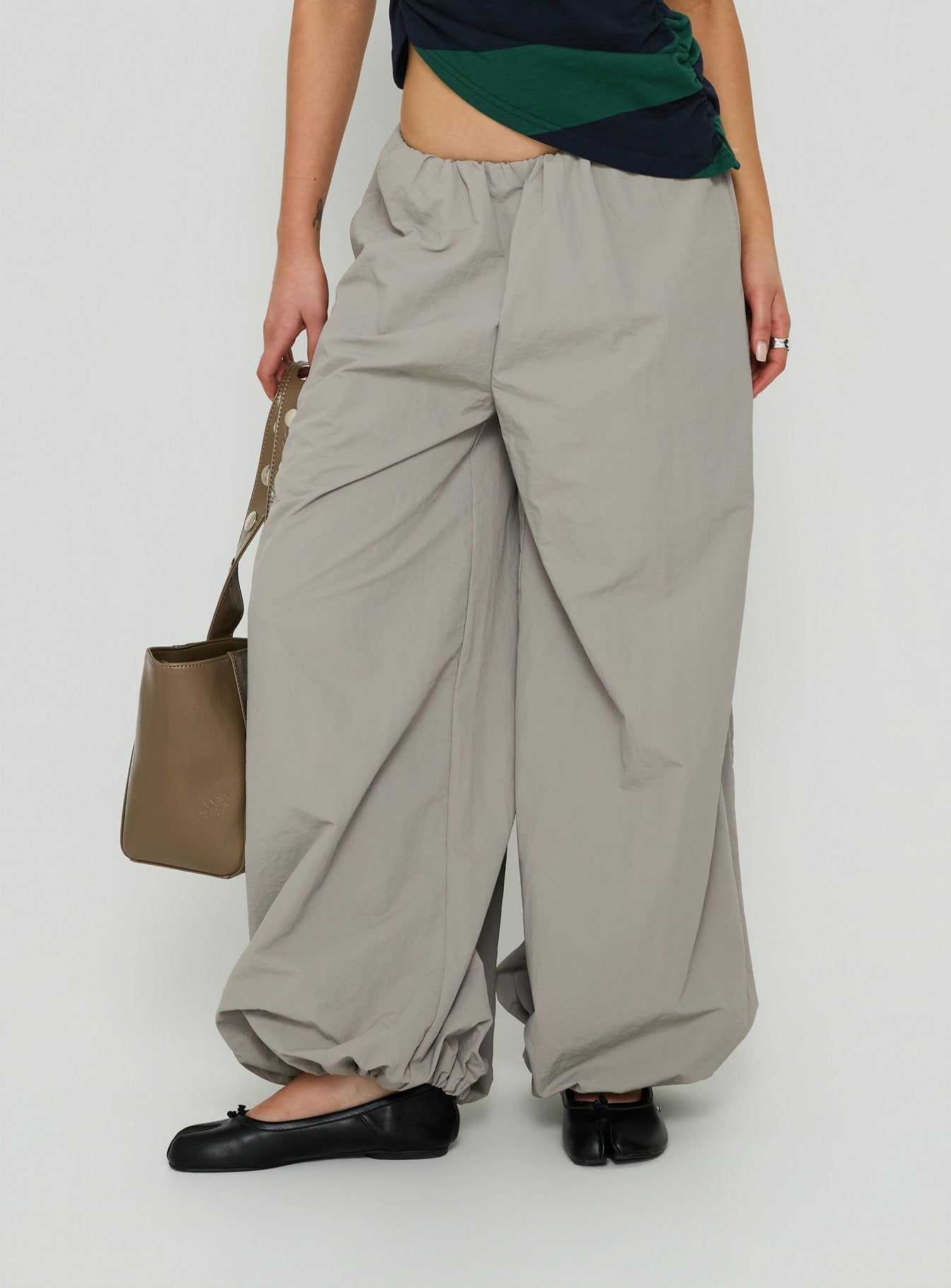 Your Orbit Nylon Baggy Pants Grey