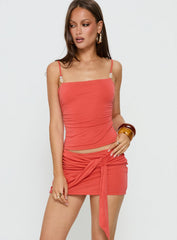 Isameika Wrap Sarong Skort Coral